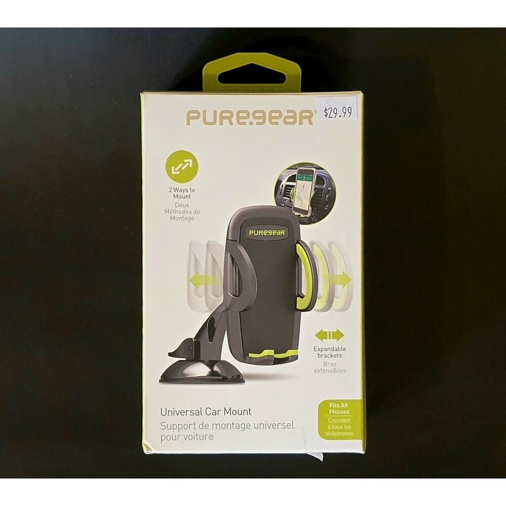 Universal Dash Mount Puregear Suction Cup/vent clip For All Phones - Black